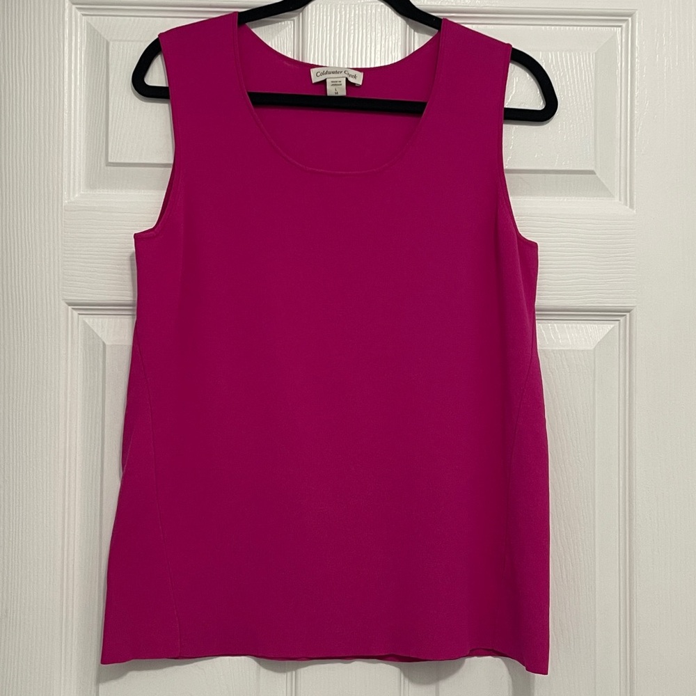 Coldwater Creek XLG EUC Fuchsia Sleeveless Top